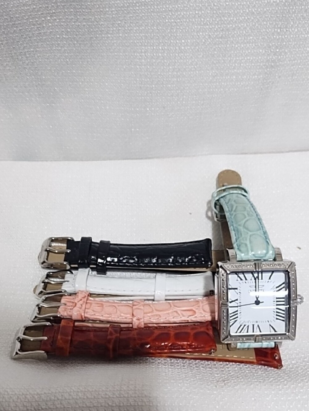 Invicta Mint Green Square Dial Watch with Interchangeable Straps